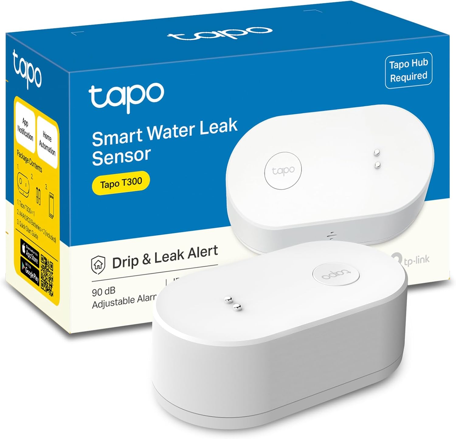 TP-Link Tapo Smart Water Leak Detector, Requires Tapo Hub, Water Leak Sensor Wi-Fi with Rapid Dripping Detection, 90dB Adjustable Alarm, App Alerts, Compatible with Alexa and Google Home, T300 614yvqqqh9l. ac sl1500 .jpg