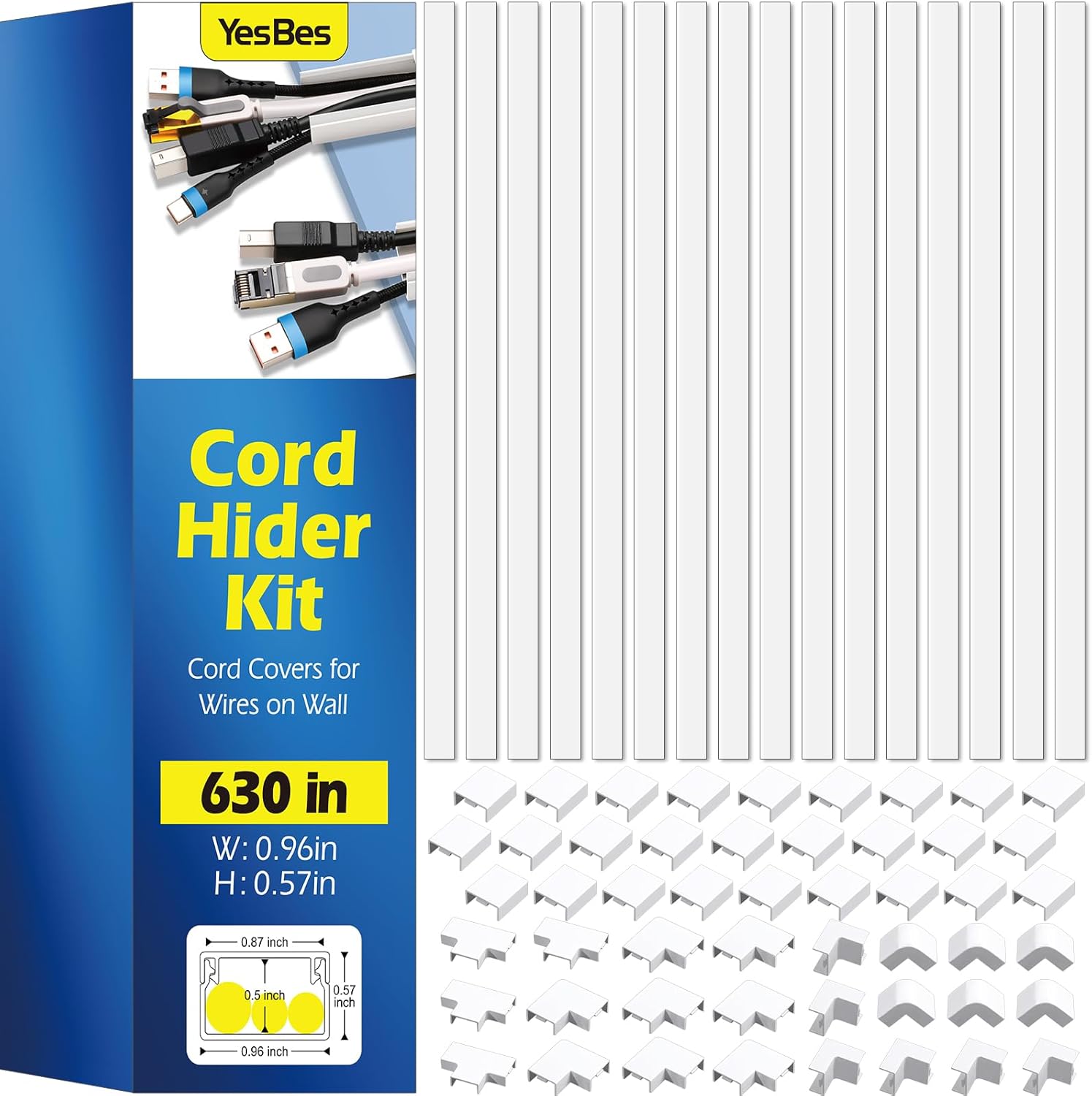 630in Cord Hider Kit, Paintable Cable Raceway, Cord Covers for Wires on Wall, Cord Hider for Wall Mount tv, tv Cable Hider Wall kit, Wire Covers for Cords, 40X L15.7in X W0.96in X H0.57in, White 71mlai5d5ul. ac sl1500 .jpg