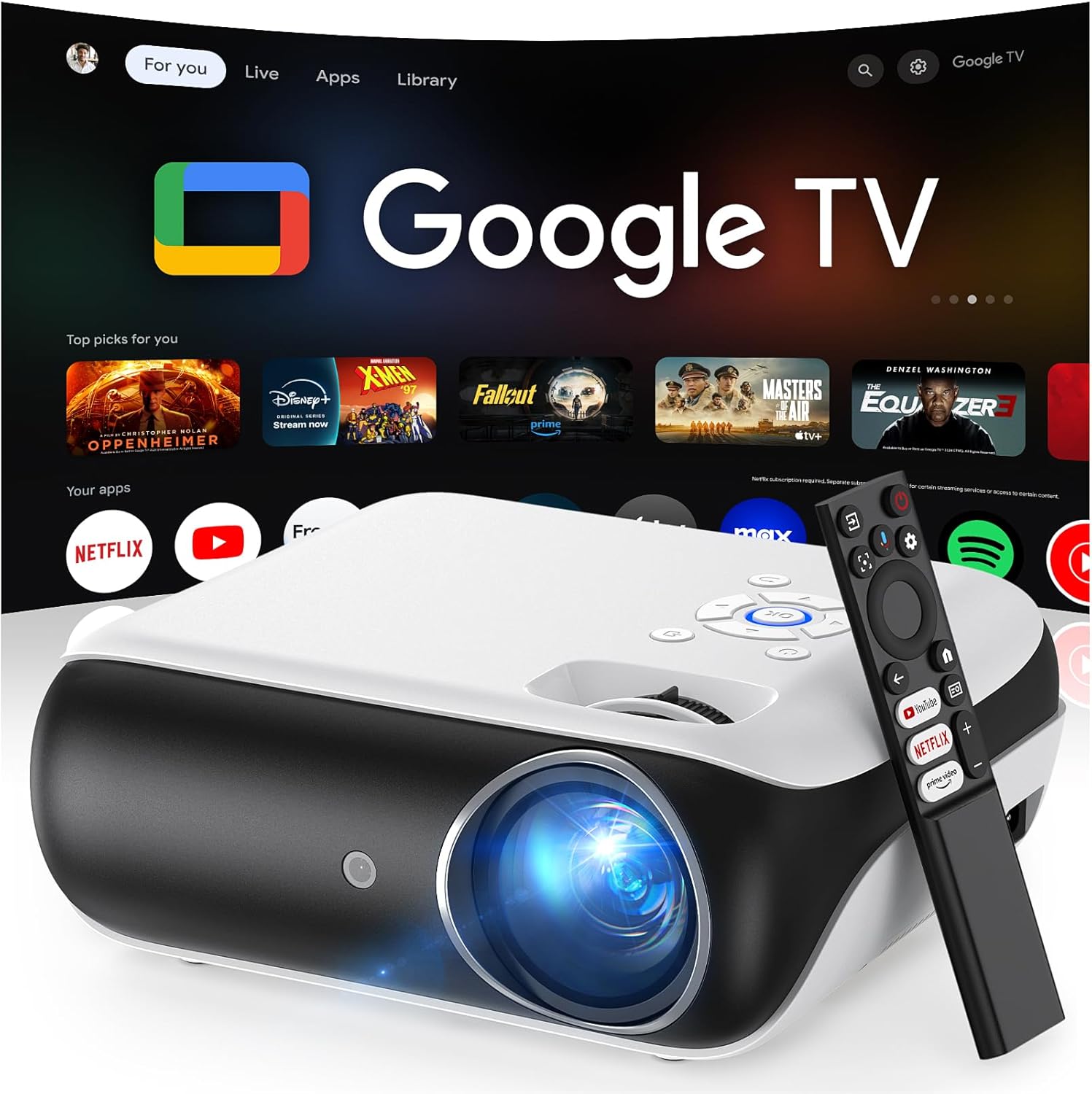 Official Licensed Google TV Smart Projector, HAPPRUN 4K UHD Home Theater with Dolby Sound, Wi-Fi & Bluetooth, Built-in Streaming Apps, Compatible with Games Consoles & Smartphone, Indoor & Outdoor Use 71nb0u2ne0l. ac sl1500 .jpg