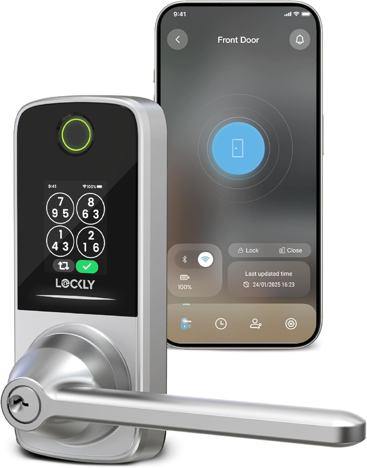 Lockly Smart Lock Secure Pro (2026 Latest Version),Fingerprint Door Lock, Keyless Entry, Built-in Wi-Fi Latch, PIN Genie Keypad (Silver) 71uajlz3edl. ac sl1500 .jpg