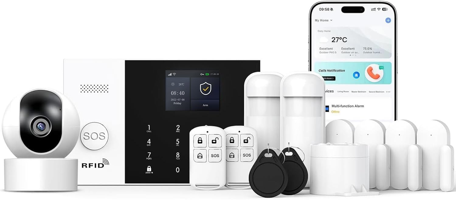 LWOHSI Wireless Home Alarm Camera System,Smart Home Security Systems with T53W HD Camera,Phone APP Alert,Door/Window Sensors,Compatible with Alexa&Google for Home,Apartment,No Contract Fee 515akpdqo1l. ac sl1500 .jpg