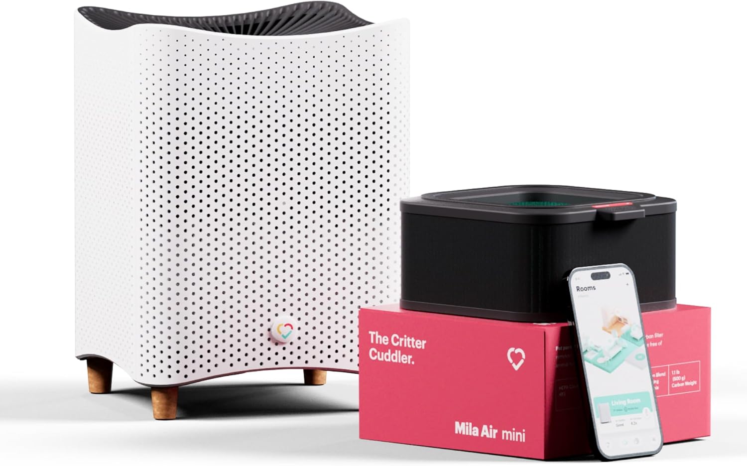 Mila Air Mini Smart Home Air Purifier with Critter Cuddler H13 HEPA & Carbon Replacement Filter, Reduces Pet Odors, Removes Dust & Pet Dander, Ideal for Large Room or Bedroom, Quiet-Mode 71gumt4co7l. ac sl1500 .jpg