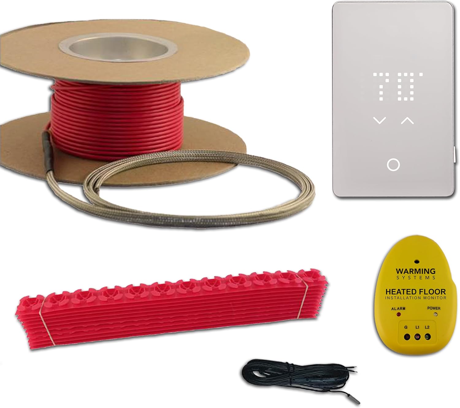 70 Sqft 120V Electric Radiant Floor Heating Kit – Includes Heating Cable, Programmable Thermostat, Sensor, Cable Guides, Installation Monitor and Under Tile Heated Floors 71sgatn6kl. ac sl1500 .jpg