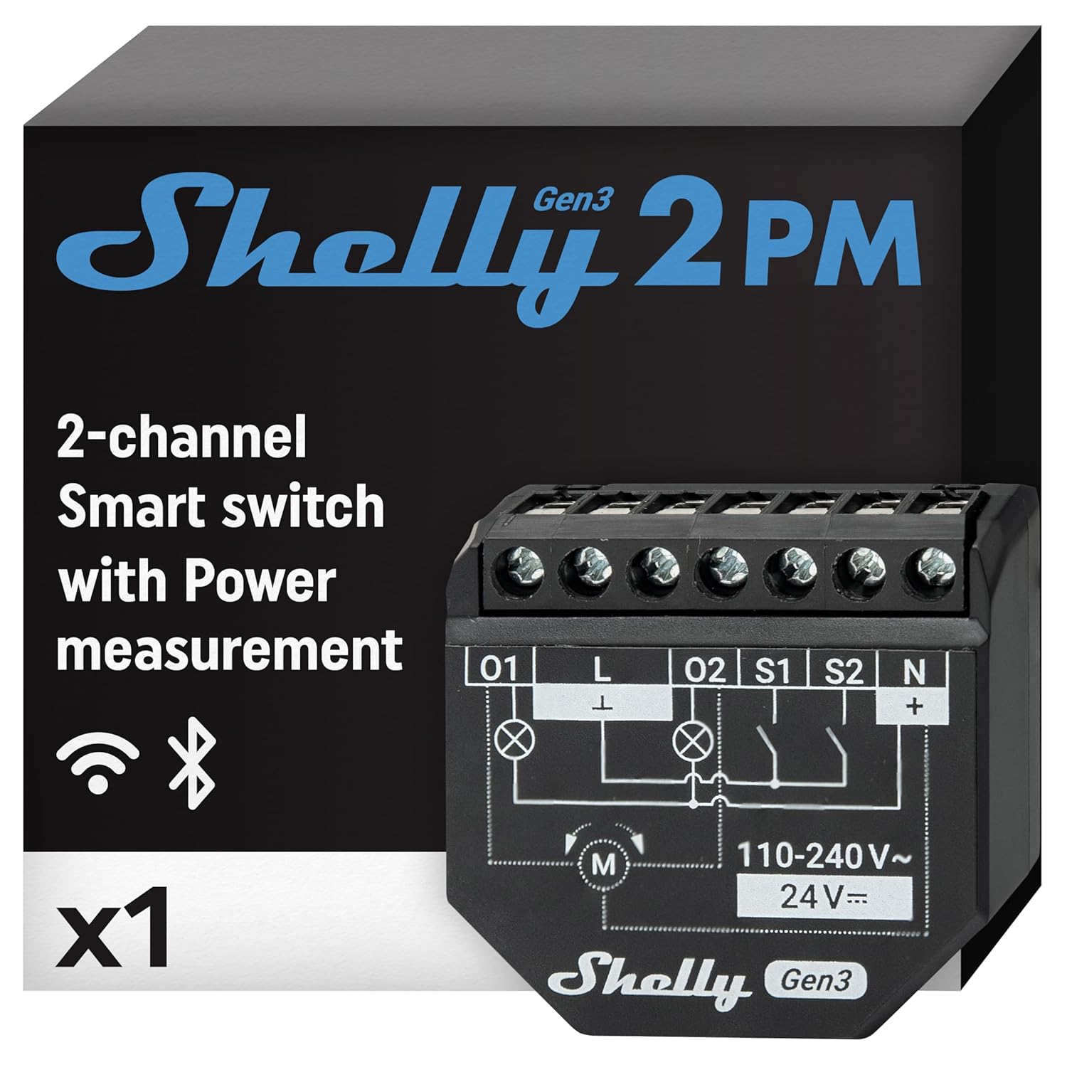 Shelly 2PM Gen3 | WiFi 2-Channel Smart Relay Switch with Power Metering | Home Automation | Roller Shutters, Blinds, Gates Control | Remote Control | Alexa & Google Home | iOS Android App 81m10yxcf0l. sl1500 .jpg