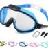 Children’s Large Frame Waterproof and Anti Fog Swimming Goggles, 2025 Summer Wide View Swimming Goggles for Kids Boys Girls