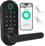 Fingerprint Smart Door Lock with Handle & Keypad – Built-in WiFi Remote Access, Keyless Entry for Front Door, Home & Airbnb, App Control, Compatible with Alexa & Google, Easy DIY Install