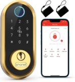 Smart Lock SMONET Bluetooth Keyless Entry Keypad Smart Deadbolt-Fingerprint Electronic Deadbolt Lock, Remote Ekeys Sharing, Easy to Install for Homes and Hotel Works with Alexa(Gateway Not Included)
