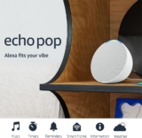 Amazon Echo Pop (newest model), Our smallest speaker with Alexa+ Early Access, Fits in any room, Glacier White