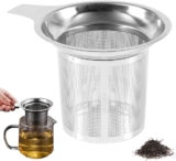 Stainless Steel Tea Infuser Strainers, 2025 New Tea Strainers & Filters for Loose Tea with Heat Proof Handles, Extra Fine Mesh Strainer Cups to Steep Loose Leaf Tea and Coffee (1PC)