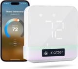 meross Smart Thermostat for Home, WiFi Thermostat Works with Matter, Alexa, Apple Home, Google Assistant, App & Voice Control, 7x24h Scheduling, Energy Saving, C-Wire Required