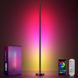 OIYN Smart RGBICW LED Corner Floor Lamp – 16 Million DIY Colors, 68+ Scenes, Music Sync, App & Remote Control, Color-Changing Ambient Lighting for Living Rooms, Bedrooms, and Gaming Rooms
