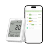 SONOFF Smart Indoor Air Quality Monitor with PM2.5, PM10, Temperature & Humidity Sensor, Real-Time Display & Alarm, Matter-Compatible, 2.4GHz WiFi, 3.73-inch Screen, for Bedroom, Nusery Room