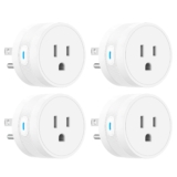 EIGHTREE 15A Smart Plug, Wi-Fi & Bluetooth Smart Outlet for High-Power Home Appliances, Works with Alexa & Google Home, Easy Setup, Timer & Remote Control, FCC & ETL Certified, 2.4GHz Wi-Fi Only