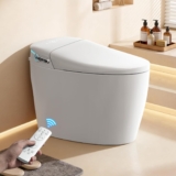 Smart Toilet with Bidet Built-in: Bidet Toilet with Washing Child Friendly Modes, Toilet Bidet with Heated Seat, One Piece Toilet with Warm Water, Dryer, Remote, Foot Sensor, Auto Flush Lid&Seat