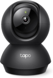 Tapo by TP-Link Pan/Tilt Security Camera for Baby Monitor, Pet Camera w/Motion Detection, 1080P, 2-Way Audio, Night Vision, Cloud & SD Card Storage, Works with Alexa & Google Home, Black (Tapo C201)