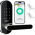 Philips Built-in WiFi Smart Lock, Keyless Entry Door Lock with App, Touchscreen, Indicator Light, Fingerprint Door Lock — Compatible with Alexa & Google, Splash-Proof Design, Includes 8 Batteries