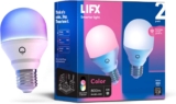 LIFX Color, A19 800 lumens, Wi-Fi Smart LED Light Bulb, Billions of Colors and Whites, No Bridge Required, Compatible with Alexa, Hey Google, HomeKit and Siri (2 Pack)