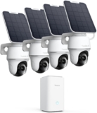 REOLINK 4K Solar Security Camera Outdoor, Encrypted Local Storage Camera System, 360° Pan Tilt, Smart Detection, No Monthly Fee, Home Hub with 4X PT Ultra + Solar Panel
