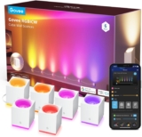 Govee Cube Wall Sconces, RGBIC LED Wall Light Works with Alexa, WiFi Smart Lights for Room Decor, Color Changing Indoor Light Fixture for Bedroom Dining Room, Music Sync, Adjustable Cables, 15ft