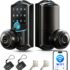 Leydebong Fingerprint Smart Door Lock with Handle & Keypad – No More Lost Keys, Keyless Entry & Remote Access for Home, Airbnb & Rental Property, DIY Install
