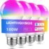 Lightinginside E12 Smart Light Bulbs 60W Equiv., Work with Alexa/Google Home/Smart Life, 500LM 6W RGBCW Candle Candelabra LED Light Bulbs, No Hub Required, 2.4G WiFi Bluetooth Bulb, ETL Listed, 4PCS