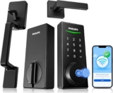 Philips WiFi Smart Lock with Front Door Handle Set, Built-in WiFi, APP Remote & Voice Control, Fingerprint Keyless Entry Door Lock, Keypad Deadbolt Smart Locks for Front Door, Auto-Lock, Backup 2 Keys