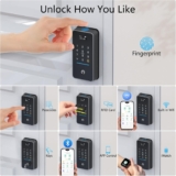 Door Lock with Fingerprint, Built-in WiFi Deadbolt Lock App Remote Control, Child Safty Door Lock Mode Button Electronic Digital Biometric, Waterproof Keypad Code RFID Front Door Lock Set