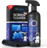 Screen Cleaner Spray (16oz – 473ml) – Best Large Cleaning Kit for LCD LED OLED TV, Smartphone, iPad, Laptop, Touchscreen, Computer Monitor, Electronic Devices, Microfiber Cloth Wipes and 2 Nozzles