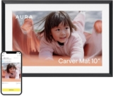 Aura Digital Picture Frame – 10.1″ HD Mat Display | Wirecutter’s Best Digital Frame for Gifting | Text Photos Directly to Your Frame from Anywhere | Quick & Easy Setup Over WiFi – Free App | No Fees