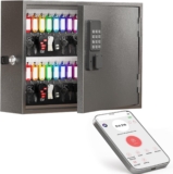 WeHere Smart Key Lock Box, Wall Mounted Key Cabinet with 60 Key Tags, Bluetooth App Control, OTP & Password Unlock, Wi-Fi Remote Unlock (Bridge Required), Steel Key Safe for Office Home Business