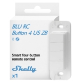 Shelly BLU RC Button 4 ZB, Smart Bluetooth & Zigbee-Operated 4 Button Remote Controller, Home Automation, Multi-Click, Magnetic Holder, Wire-Free, Garage Door Opener, Lights Control, Scene Control