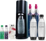 SodaStream – Terra Sparkling Water Maker | VALUE BUNDLE | CQC CO2 system | Includes 2x CO2 Cylinders, 3x 32 Fl Oz Dishwasher Safe Bottles, 2x Bubly Flavor Drops | Combine with Pepsi Flavors | Black
