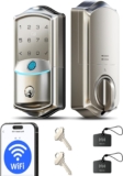 Veise VE027 Built-in Wi-Fi Smart Lock, Fingerprint Keyless Entry Front Door Lock, App Remote & Voice Control, No Hub Needed, Touchscreen Keypad Deadbolt, IP65 Waterproof, BHMA Grade 3, Satin Nickel