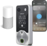 Lockly Vision Zeno Smart Lock with Video Doorbell Camera, Fingerprint Keyless Entry with Apple Home Key, Wi-Fi Deadbolt for Front Door, PIN Genie Keypad, App Remote Control, 2 Rechargeable Batteries