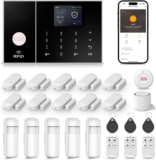 LWOHSI PG108 Alarm System for Home Security,WiFi+GSM 4G DIY Alarm Kit with Phone APP Alert, Door/Window Sensor, Remote, Compatible with Alexa and Google for House, Apartment