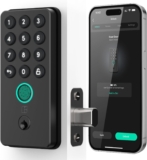 igloohome (New!) Deadbolt Go Smart Lock w/Fingerprint, Digital Keys, Remote PIN Codes, WiFi Bridge (Sold Separately) – Tested to ANSI Standards, Easy to Install (Matte Black)