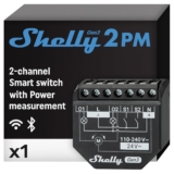 Shelly 2PM Gen3 | WiFi 2-Channel Smart Relay Switch with Power Metering | Home Automation | Roller Shutters, Blinds, Gates Control | Remote Control | Alexa & Google Home | iOS Android App