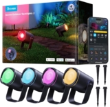 Govee Outdoor Spot Lights 2, IP67 Waterproof Spotlights, Landscape Lights Work with Matter, Alexa, and Google Assistant, RGBWIC Color Changing Light for Outdoor Decor, Patio Decorations, 4 Pack