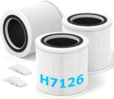 3 Pack H7126 Replacement Filter for GoveeLife H7126 Mini Air Purifier,3-in-1 H7126-RF H13 True HEPA Filter with Activated Carbon and 6 pcs Aroma Pads