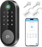 Fingerprint Smart Deadbolt with Keypad – Keyless Entry Lock for Home, Apartment, Office, Airbnb, Rental, Kids & Seniors, App & Code Access, Auto-Lock, Easy DIY Install, Compatible with Alexa & Google
