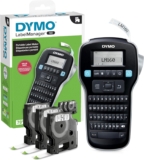 DYMO LabelManager 160 Portable Label Maker Bundle, Easy-to-Use, One-Touch Smart Keys, QWERTY Keyboard, Large Display, For Home & Office Organization, Includes 3 D1 label cassettes