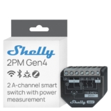 Shelly 2PM Gen4 | Wi-Fi, Zigbee & Matter 2-Channel Smart Relay Switch with Power Metering | Home Automation | Alexa, SmartThings, Google Home, Apple HomeKit Compatible | Roller Shutters Control